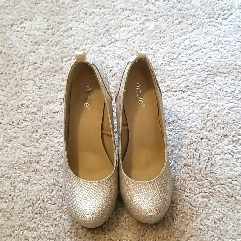 glitter Champagne rhinestone high heels